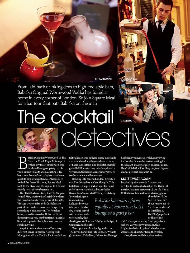 Babicka Vodka Cocktails, Cocktail Detectives