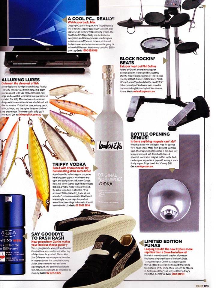 Babicka Vodka, FHM Magazine Australia,, Babicka Vodka Made With Wormwood